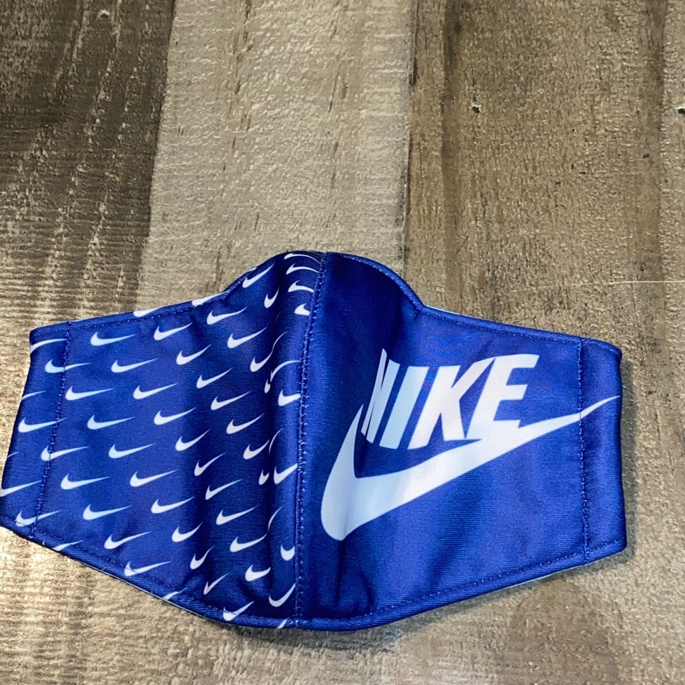 Adult Nike logo face mask blue/white